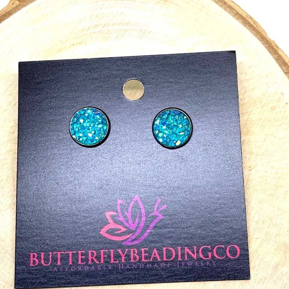 Stainless steel resin earrings - Picture 2 of 7